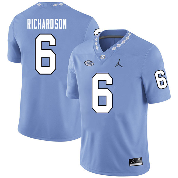 Jordan Brand Men #6 Bryson Richardson North Carolina Tar Heels College Football Jerseys Sale-Carolin